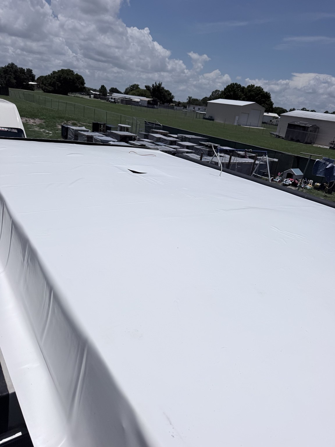 RV roof repair in progress